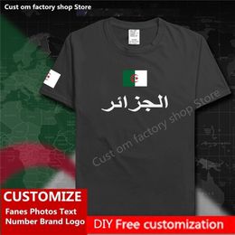 République d'Algérie Algérien Islam DZA Coton T-shirt Personnalisé Jersey Fans DIY Nom Numéro Marque Hip Hop Lâche Casual T-shirt 220616gxgx