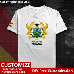 Camiseta del país de la República de Ghana, Jersey personalizado para seguidores, nombre DIY, número, moda de venta al por menor, camiseta informal holgada 220616gx