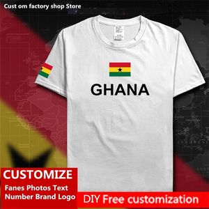 République du Ghana T-shirt Gratuit Personnalisé Jersey Fans DIY Nom Numéro Marque T-shirt De Mode Hip Hop Lâche Casual Sports T-shirt 220616