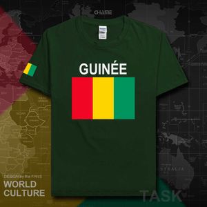 Republiek Guine Guine Gnijn GN Mannen T-shirt Jerseys Nation Tshirt Katoenen T-shirt Kleding T-stukken Land Vlag Sporting 02 X0621