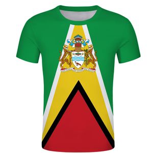 République de Guyane Sport t-shirt armoiries personnalisées de Guyane t-shirt emblème texte personnalisé homme séchage rapide course tee 220609