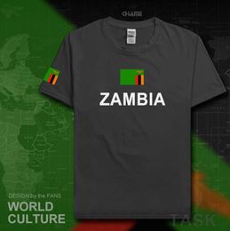 Republiek Zambia Zambian Mens T Shirts Fashion Jersey Nation Team 100 katoen t -shirt kleding T -stukken land sportief ZMB X06211869627
