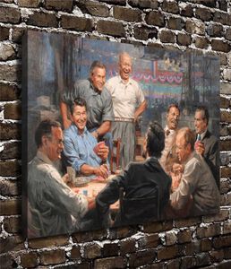Presidenti repubblicani che giocano a poker Andy Thomas Grand Ol Gang1 Pezzi Home Decor HD Stampato Pittura di arte moderna su tela Unfram9858349