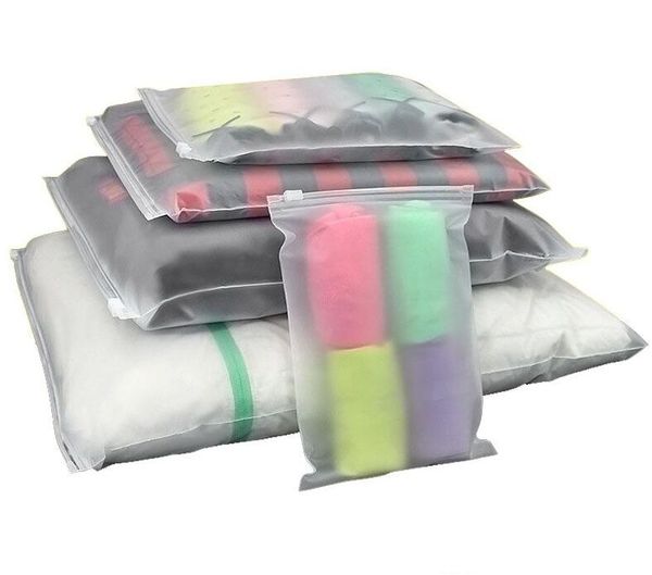 Sacs d'emballage transparents refermables, gravure à l'acide, en plastique, Ziplock, chemises, chaussettes, sous-vêtements, sac de rangement, 16 tailles