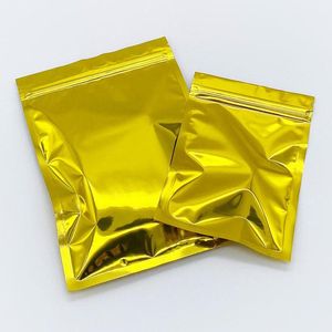Sacs d'emballage refermables en papier d'aluminium doré Serrures de valve avec une fermeture à glissière