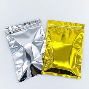 Hersluitbare gouden aluminiumfolieverpakkingszakken Klepsloten met een ritssluiting voor gedroogde voedselnotenbonenverpakking