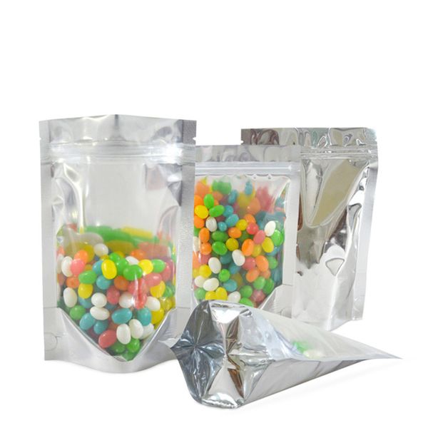 Les sacs refermables anti-odeur tiennent les paquets pochette en aluminium sac d'emballage plat de couleur laser pour le stockage des aliments de faveur de fête paquet holographique