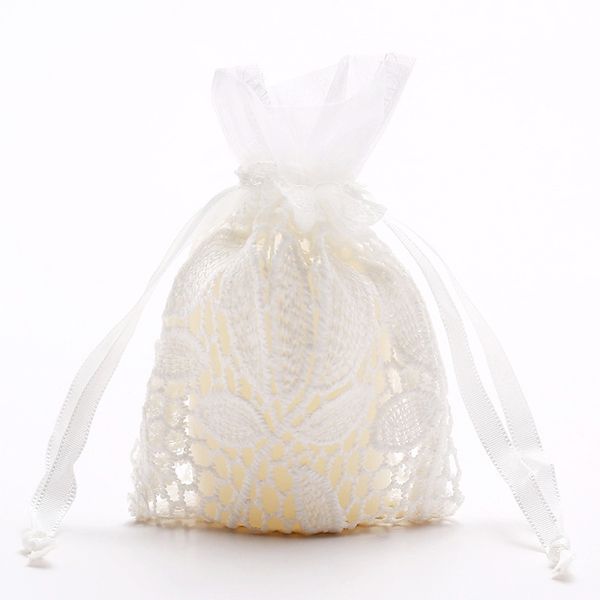 Sacchetti di imballaggio in organza per matrimoni Sacchetto regalo in rete bianca da 4 x 6 pollici con coulisse per sacchetti di saponi per trucco di gioielli e caramelle 122086