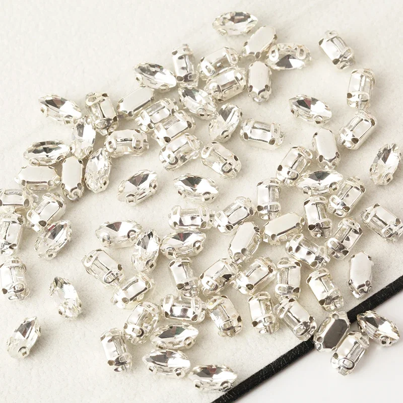 Resen Vendi in perdita 4x8/6x12/7x15mm Claw Craw Crystal Crystal Crystal Stones Flatback Sinestones per accessori per indumenti fai -da -te