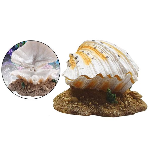 Résine artificielle coquille d'aquarium perle décoration ornements Air pierre bulle pompe décor aménagement paysager fournitures 240226