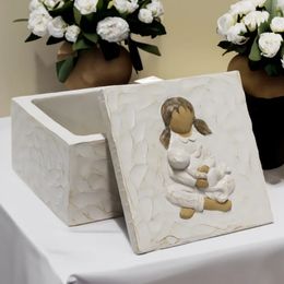 Resina Ashtray para Pet Animal Ash Box Angel Dog Cat Commemorative Cremation Funeral Funeral Coffin 240522