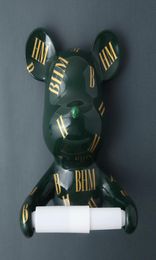 Resin Bear Rall Paper Towel Holder Figurines nordique Animal suspendu Boîte de tissus Rassel Interior Modern Wall Decor5608261
