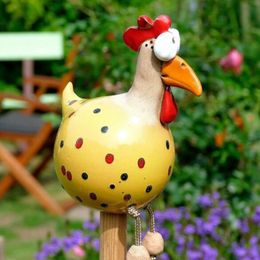 Résine gros yeux poulet artisanat ornements suspendus de la décoration de jardin de jardinage de poulet