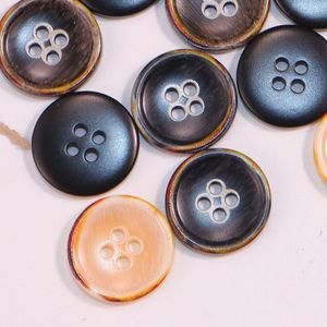 Boutons en résine, boutons à bord large, doublure à bord fin à quatre yeux, accessoires de boutons coupe-vent, grand bord rond, costume, pull, accessoires de boutons de manteau