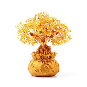 Hars Chinees Modern Pure Handmade luxe kristallen boom Art Sculpture Tea Ceremonie Wijnkast Crafts Home Decoratie Ornament T200330