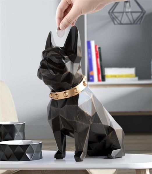 Resin Coin Dog Statue Money Box pour les enfants Gift Cash Save SAFE SAFE Box Storage pour les enfants Boîtes d'épargne-cadeau d'anniversaire pour les pièces 229874910