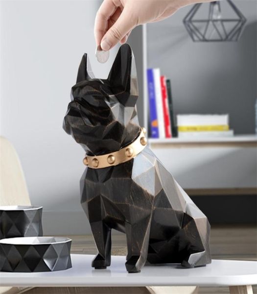 Resin Coin Dog Statue Money Box pour les enfants Gift Cash Save SAFE SAFE Box Storage pour les enfants Boîte d'épargne-cadeau d'anniversaire pour les pièces 221193012