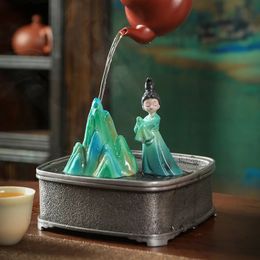 Hars Creative Color Changing Tea Ornaments Small Tea Pet Support Play Jiangshan Beauty Pen Holder Ceremony Utensils 240411