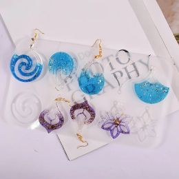 Pendientes de resina moldes Diy Cristal Epoxi Moldo Adornos boho Joyas caseras Moldón de silicona para hacer pendientes de pendientes Crafts