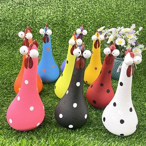 Hars Long Neck Chicken Ornamenten voor tuin Courtyard Outdoor Decoratie Silly Hen beelden Office Desktop Figurines 240429