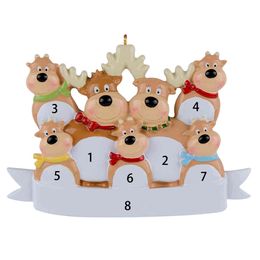 Resin Maxora Reindeer Hanging Family Of Personalized 7 Christmas ornaments As For Holiday or New Year Gifts