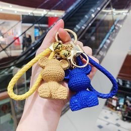 Hars Minimalistisch Bear Doll Internet Celebrity Keychain Cartoon Pendant Bag Siliconen Keychain Hanger Nieuw model