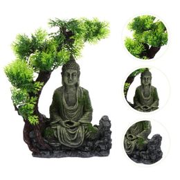 Statue de bouddha en résine, ornement Zen exquis, Antique, Unique et créatif, décoration d'aquarium, 356u