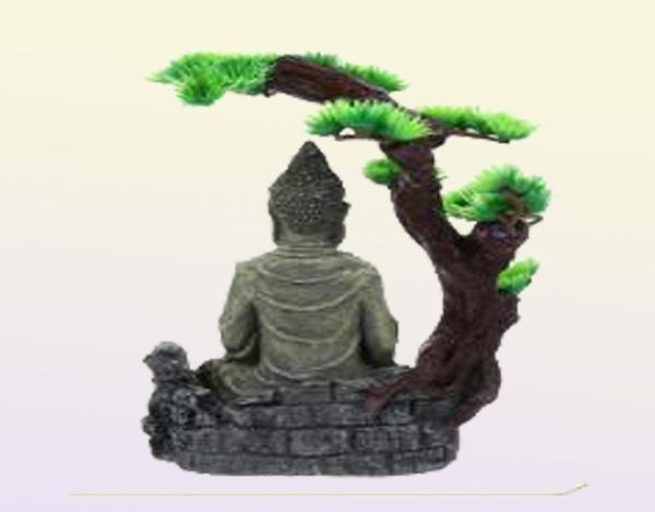 Ornement en résine, figurine Zen exquise, Antique, Unique, créative, Statue de bouddha pour Aquarium, décorations 8657593