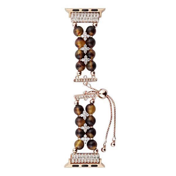 Correa de pulsera de perlas de resina para Apple Watch 41 mm 40 mm 38 mm 45 mm 42 mm 44 mm 49 mm Pulseras de lujo para mujer iWatch Series 8 7 6 5 4 3 SE Correas de reloj Accesorios