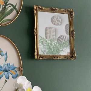 Resina rectangular espejo de oro grande decoración vintage para el hogar