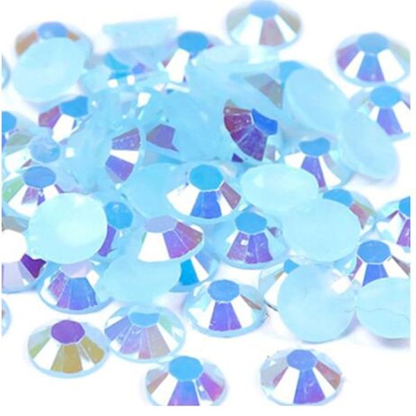 Résine Strass Bleu Clair AB 500/1000pcs 2-6mm Ronde Flatback Non Hotfix Diamants Appliques Pour Artisanat Tissu Robes De Mariée