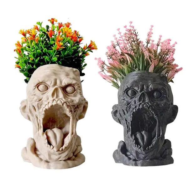 Résine squelette bureau pot de fleur planteur sculptures maison jardin bureau décor conteneur crâne conception modèle artisanat décoration 240311