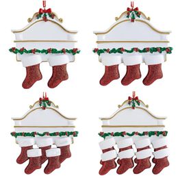 Hars Sokken Kerstdecoratie Benodigdheden DIY Arts and Crafts Family Sock 2 To 8 Personen Pendants Boomdecoraties Ornamenten 4 95YJ H1