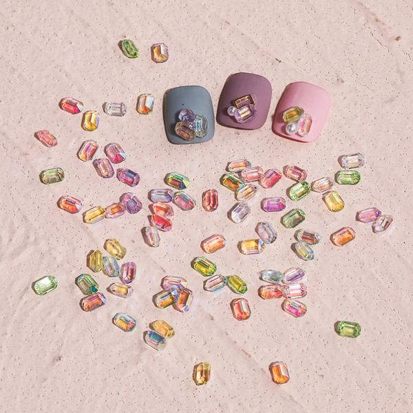 Décorations d'ongles en résine de forme spéciale, Cube irisé de sucre, paillettes pour femmes et filles