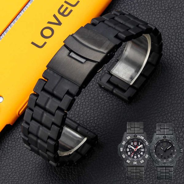 Bracelet de montre en résine Lumino Tear 23mm Fibre de carbone 3051 Acier plastique 22mm 8800 Pour bracelet de montre Lumino