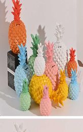 Résine jaune ananas Figurines ornements modèle de fruit Miniatures salon chambre décoration artisanat cadeaux accessoires décor Si5788765