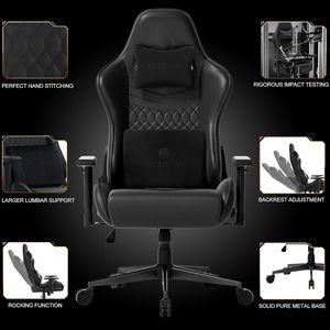 Resiova Gaming Chair for Adults, Ergonomic Office Computer Racing Desk, Gamer High Back avec appui-tête en velours et