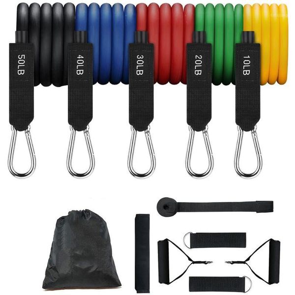 Bandas de resistencia 11 piezas Set 150 Lbs banda de goma equipo de fitness para gimnasio en casa entrenamiento deporte elástico