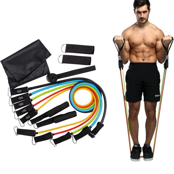 Bandas de resistencia 11 piezas Deportes multifunción Yoga Rally Cuerda Ejercicio Fitness Band Estiramiento Entrenamiento Inicio Heavy Duty Workout Pull RopesRe