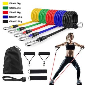 Bandes de résistance 11PcsSet Bandes de résistance au latex Exercice d'entraînement Crossfit Tubes de yoga Corde de traction Extenseur en caoutchouc Bandes élastiques Équipement de fitness 230605