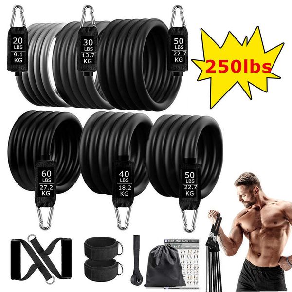 Bandes de résistance 250lbs Ensemble de bandes de résistance Fitness Workout Gym Pull Rope Yoga Latex Tube Sports Élastique Booty Bands Équipement d'exercice pour la maison HKD230710