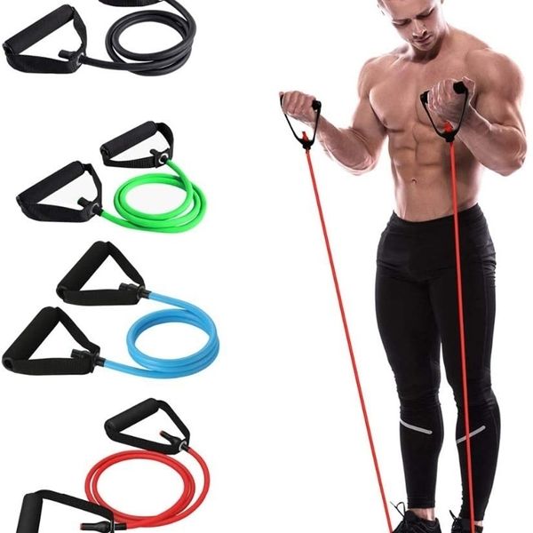 Bandes de résistance 5 niveaux avec poignées Corde de traction de yoga Bande de tube d'exercice de fitness élastique pour les entraînements à domicile Musculation 221109