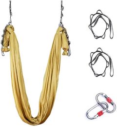 Bandes de résistance 528 m Ensemble de hamac de yoga aérien Fitness Stretch AntiGravity Swing Sling Les ceintures d'inversion comprennent Daisy ChainCarabiner 231024