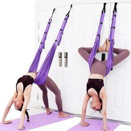 Bandas de resistencia Correa de yoga aérea ajustable Elástico Estiramiento Puerta Cinturones colgantes Hamaca Swing Fitness Handstand Cuerda Dispositivo de entrenamiento Mujeres 231024