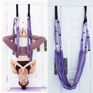 Weerstandsbanden Verstelbare Aerial Yoga Riem Elastische Stretch Doorhangende riemen Hangmat Swing Fitness Handstand Touw Training Device Women 231017