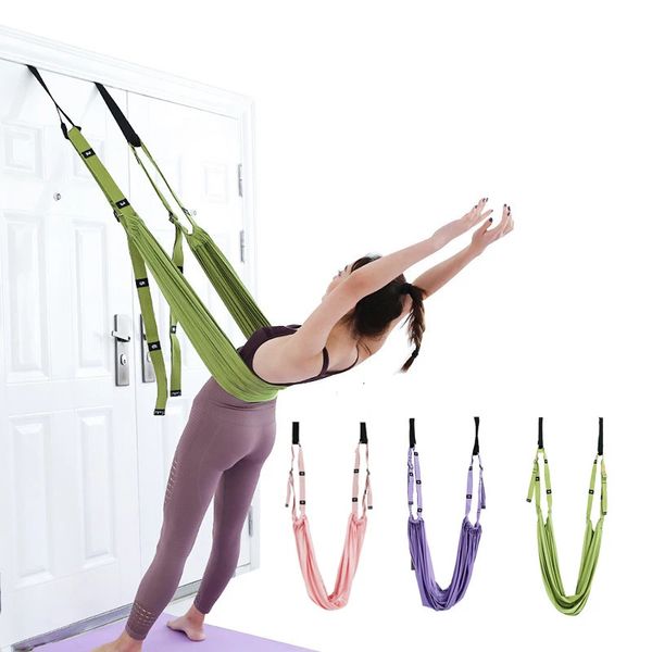 Bandes de résistance Sangle de yoga aérienne réglable Hamac Swing Stretching Antigravity Inversion Exercices Ceinture multicouche Flexibilité Trainer 231024