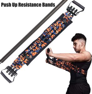 Weerstandsbanden Verstelbare bankdrukband met stang Borstbouwer Trainingsapparatuur Verbeterde push-up weerstandsbanden Home Gym Travel Training HKD230710