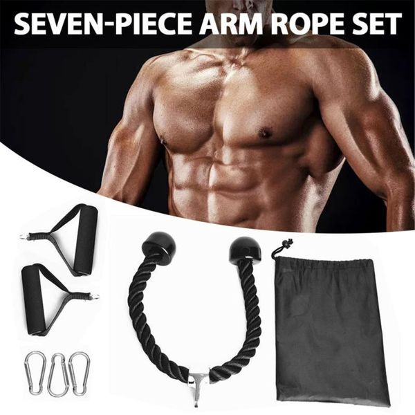 Bandas de resistencia para brazo, juego de cuerdas para fuerza, accesorios para máquina de Cable, Kit de banda confiable para tirar hacia abajo de tríceps largo para Fitness