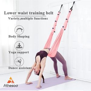 Bandes de résistance Athesoo sangle de yoga aérienne réglable hamac balançoire étirement ceintures d'inversion antigravité flexibilité de gymnastique 230203