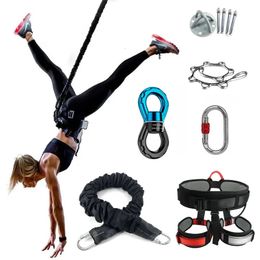 Weerstandsbanden Bungee Dance Flying Suspension Rope Antenne Antigravity Yoga Cord Band Set Workout Fitness Home GYM-apparatuur 231016